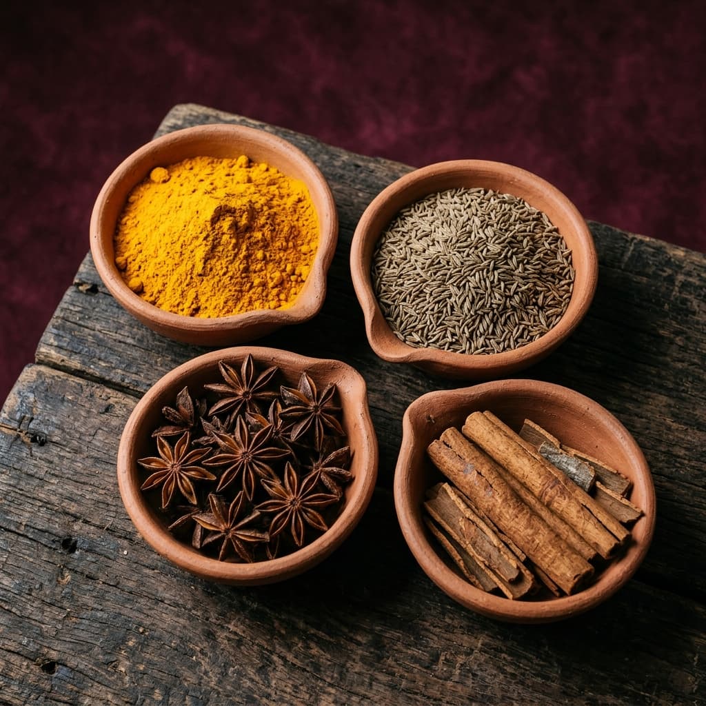 Turmeric, Cumin and Star Anise Bowls